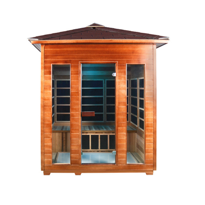 Rood Cedar Far Infrared Outdoor Dry-Saunazaal Koolstofcomité 4 Persoonsgrootte