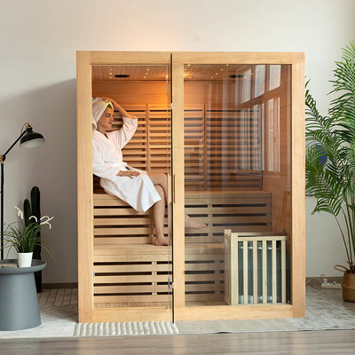 Rode binnen de saunauitrustingen van Cedar Wooden Domestic Steam Rooms voor Persoon 3