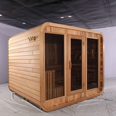 De Rode Cedar Wooden Cube Steam Sauna Zaal van Canada voor Persoon 8