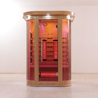 Luxe Stevige Houten Volledige Spectrum en Koolstofverwarmer 2 Persoons Infrarode Sauna Binnen