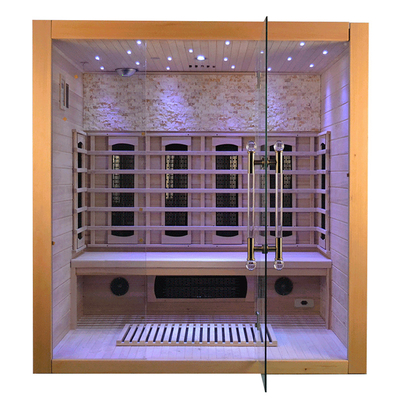 4 de Zaal van de persoons Houten Sauna Luxedollekervel Rood Cedar Wood Indoor Infrared Sauna