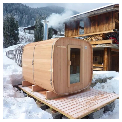 Volglas Buitenruimte Droog Sauna Met Verstelbare Ventilatie Bluetooth Muzieksysteem 220V Spanning