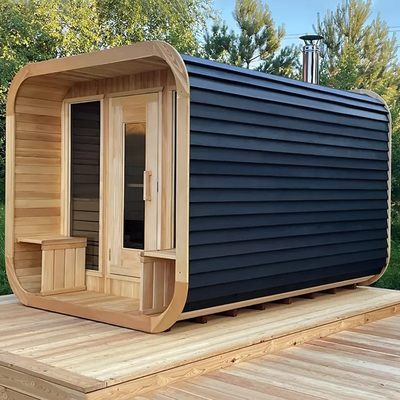 Cedar Outdoor Dry Sauna voor ontspanning en gezondheid 5-6 personen capaciteit met verstelbare ventilatie installatie service