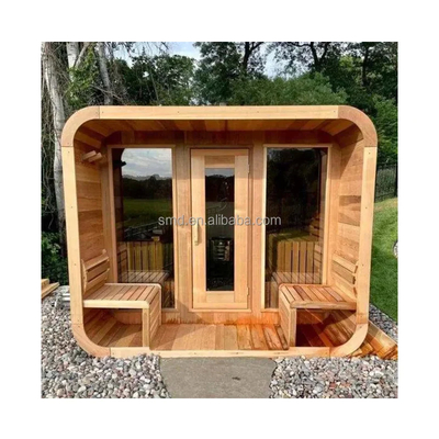 Cedar Outdoor Dry Sauna voor 5-6 personen met volledige glazen deur / Bluetooth muzieksysteem