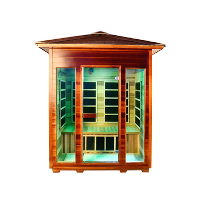 Rood Cedar Far Infrared Outdoor Dry-Saunazaal Koolstofcomité 4 Persoonsgrootte