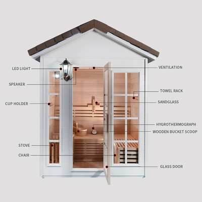 Stevig Houten Rood Cedar Steam Sauna Room 1 Persoon met 6KW-Fornuis