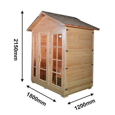 Rode Cedar Hemlock Outdoor Solid Wood-Zaal Één van de Stoomsauna Persoon