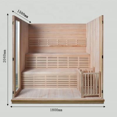 6KW de binnen Houten Sauna van de 4 Persoons Traditionele Stoom