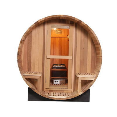 Rode Cedar Wood Outdoor Barrel Sauna Zaal 180x240cm van Canada