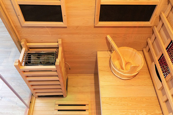 Dubbele Systeeminfrared en Zaal van de Stoom de Houten Sauna voor Familiegebruik