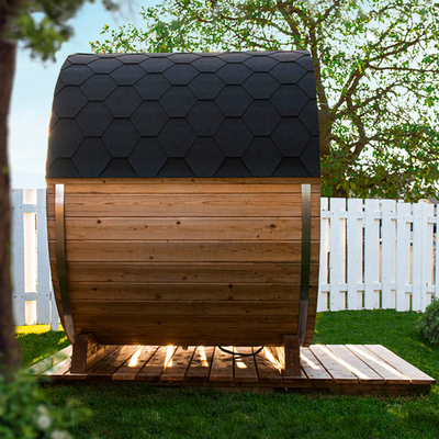 Rode Cedar Dark Glass Outdoor Sauna-Zaal voor Persoon 6