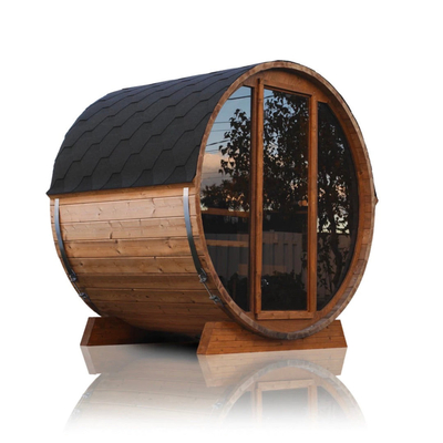 Rode Cedar Dark Glass Outdoor Sauna-Zaal voor Persoon 6