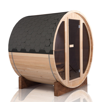 Rode Cedar Dark Glass Outdoor Sauna-Zaal voor Persoon 6
