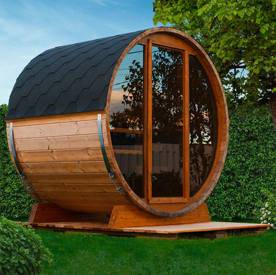 Rode Cedar Dark Glass Outdoor Sauna-Zaal voor Persoon 6