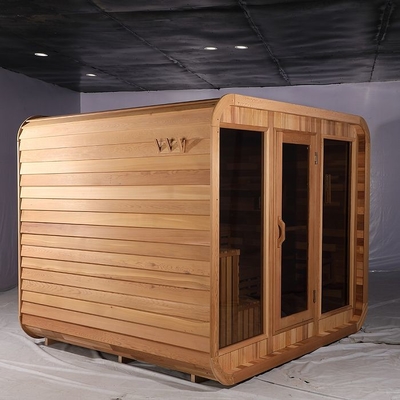 8 Zaal van persoons de Rode Cedar Wooden Outdoor Cube Sauna met Elektrisch Fornuis