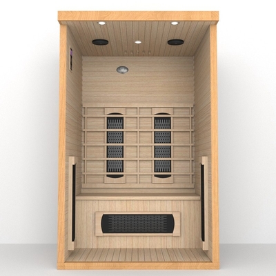 Houten Dollekervel 2 de Zaal van de Persoons Verre Infrarode Sauna Lage Emf 1750W