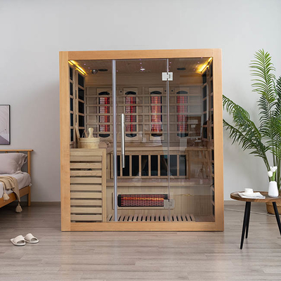 Sauna van de combinatie de Traditionele Binnen Infrarode Stoom voor 4 Mensen 2700W