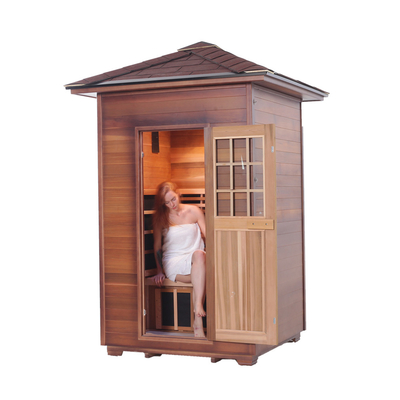 Red Cedar Hemlock Corner Houten Outdoor Infrarood Droge Sauna Voor 2 Personen