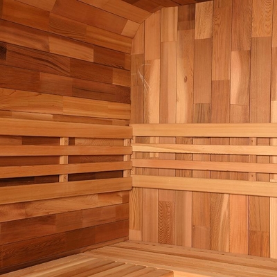 Cedar Outdoor Dry Sauna Room Voor gezondheid en ontspanning 15 ~ 90 ° C Temperatuur Vergadering Vereist