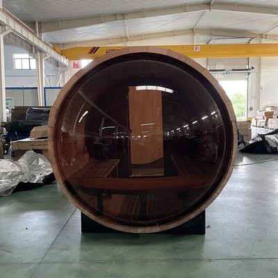 De duidelijke Rode Cedar Wood Electric Heater Wet-Sauna van het Stoompanorama Openlucht