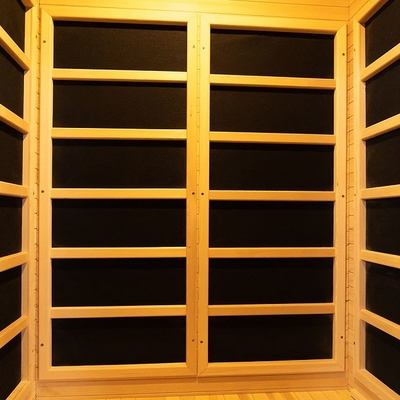 Houten rechthoekige sauna met keramische verwarming gehard glas 0-60 minuten timer