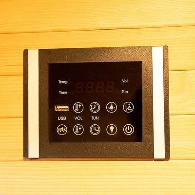 Houten rechthoekige sauna met keramische verwarming gehard glas 0-60 minuten timer