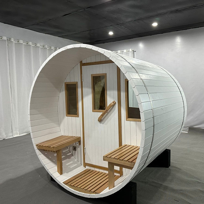 Het witte van de het Vatsauna van Tuin Openlucht 4 Persoon Houten Nieuwe Ontwerp