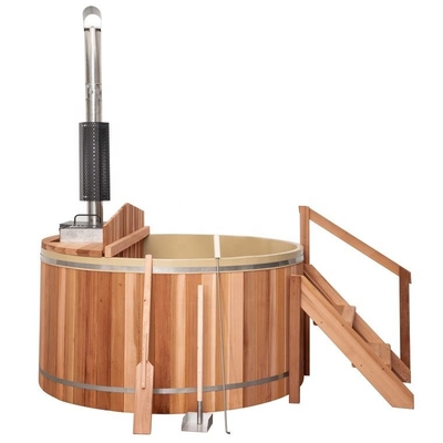 Cedar Wood Hot Tub Steam-Saunazaal met Houten Brandend Fornuis