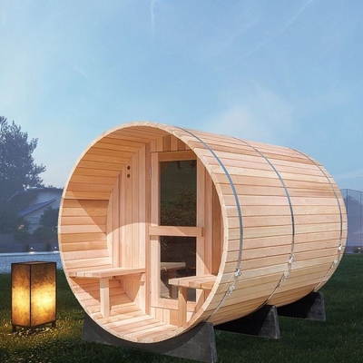 De traditionele Zaal van Stoomheater outdoor wooden barrel sauna met Portiek
