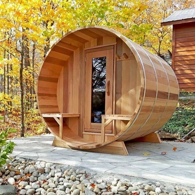 Canadese Rode OEM van de de Saunasteun van Cedar Wood Traditional Steam Barrel Openluchtodm