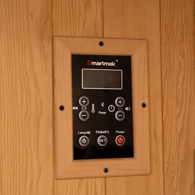 Transparante gehard glas ver infrarood sauna met LED-verlichting en volledig spectrum koolstofpaneel