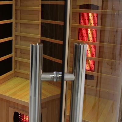 Luxe Stevige Houten Volledige Spectrum en Koolstofverwarmer 2 Persoons Infrarode Sauna Binnen