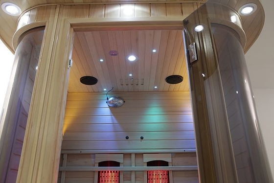 Luxe Stevige Houten Volledige Spectrum en Koolstofverwarmer 2 Persoons Infrarode Sauna Binnen