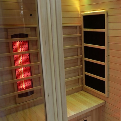 Luxe Stevige Houten Volledige Spectrum en Koolstofverwarmer 2 Persoons Infrarode Sauna Binnen