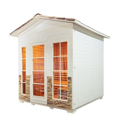 Openlucht Schitterende Dollekervel Cedar Wood de Sauna van de 5 - 6 Personenstoom met Dak