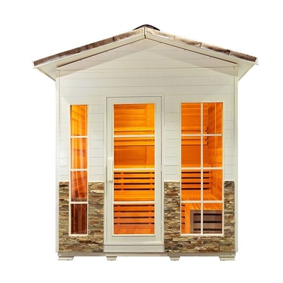 Openlucht Schitterende Dollekervel Cedar Wood de Sauna van de 5 - 6 Personenstoom met Dak