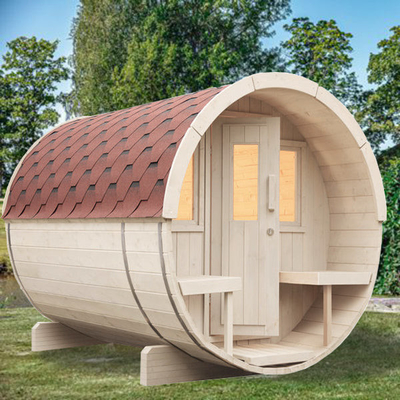 Smartmak Sauna van het 4 - 6 Personen de Openlucht Fundamentele Houten Vat met Elektrisch Saunafornuis