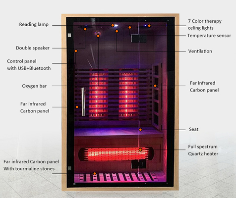 Canadese Dollekervel/Rode Cedar Material Low-EMF Infrarode Sauna 100 - 178kg-Capaciteit