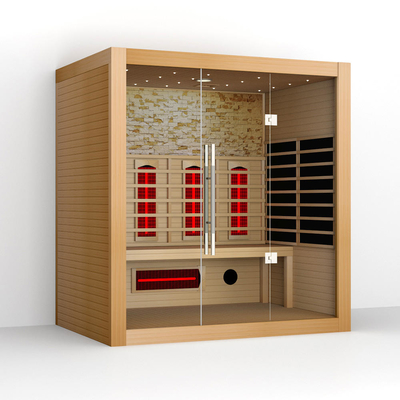 4 de Zaal van de persoons Houten Sauna Luxedollekervel Rood Cedar Wood Indoor Infrared Sauna
