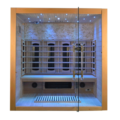 4 de Zaal van de persoons Houten Sauna Luxedollekervel Rood Cedar Wood Indoor Infrared Sauna