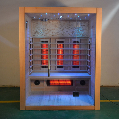 2100W binnen Stevige Houten Rode Ceder 3 van de Dollekervel Infrarode Sauna Persoons Droge veel Infrarode Sauna