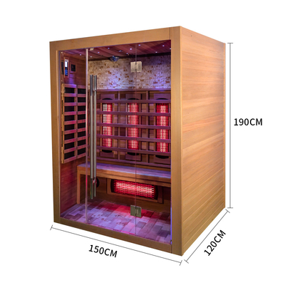 2100W binnen Stevige Houten Rode Ceder 3 van de Dollekervel Infrarode Sauna Persoons Droge veel Infrarode Sauna