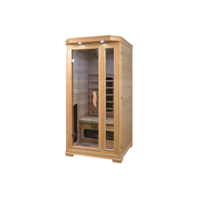 1750W Hemlock / Cedar Home Sauna Kamer Met Veiligheids Systeem In Houten Kleur Rechthoekige Vorm