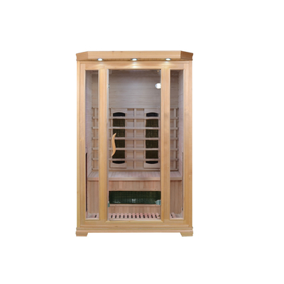 1750W Hemlock / Cedar Home Sauna Kamer Met Veiligheids Systeem In Houten Kleur Rechthoekige Vorm