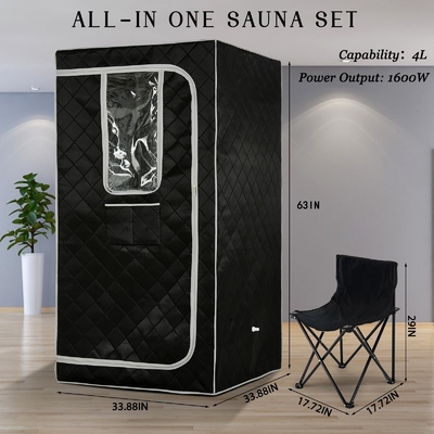 110-120V AC 60Hz Draagbare stoomsauna met doorzichtige ramen en waterdicht doek
