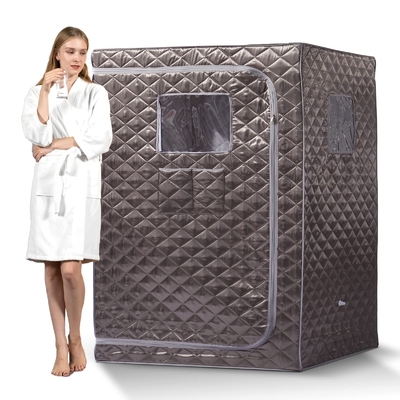 Grijze Full Size Draagbare Stoomsauna Home Spa Sauna Met 4L Watercapaciteit