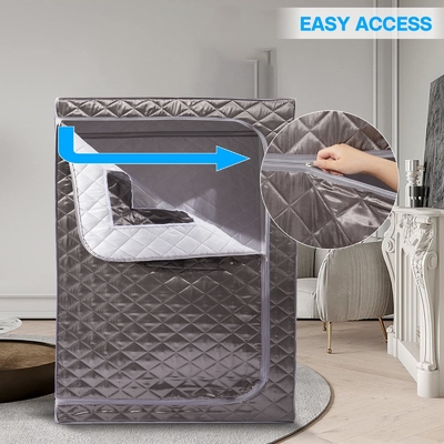 Grijze Full Size Draagbare Stoomsauna Home Spa Sauna Met 4L Watercapaciteit