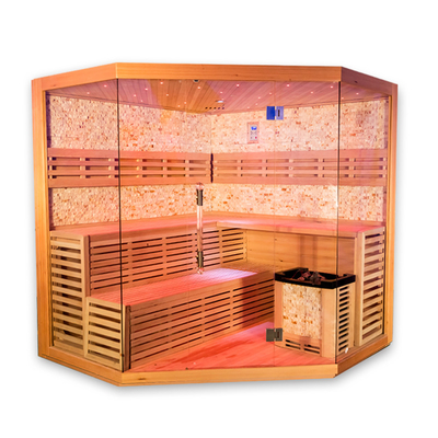 Luxe traditionele sauna voor thuis 5 - 6 personen Himalaya zout stoom sauna kamer