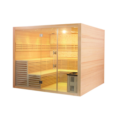 Traditionele stoomkachel Sauna Premium Hemlock Indoor Droge stoomsauna