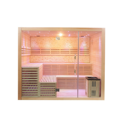 Traditionele stoomkachel Sauna Premium Hemlock Indoor Droge stoomsauna